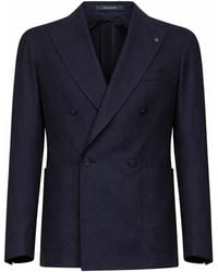 Tagliatore - Stretch Virgin Wool Montecarlo Double-Breasted Blazer - Lyst
