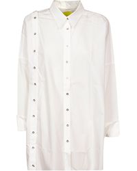 Black MarquesAlmeida Asymmetric Pleated Striped Cotton-poplin Shirt in White Womens Tops MarquesAlmeida Tops 