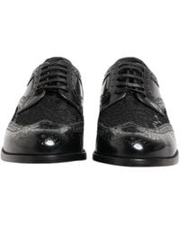 Dolce & Gabbana - Leather Floral Lace Dress Formal Shoes - Lyst