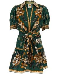 FARM Rio - 'Ayla' Mini Dress With All-Over Floral Motif And Bow On The Front - Lyst