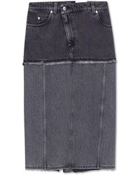 McQueen - Denim Skirt With Cut-Out - Lyst