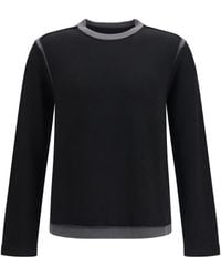 MM6 by Maison Margiela - Wool Crew-Neck Sweater Merino Ovis Aries - Lyst