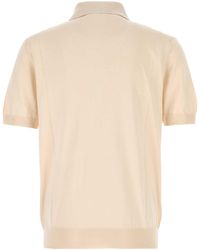 Tシャツ・カットソー PRADA Ivory Silk Blend Polo Shirt Prada Ivory silk blend polo shirt for Men Online USA at
