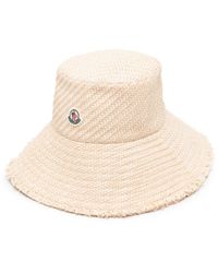 Moncler - Raffia Bucket Hat With Logo - Lyst