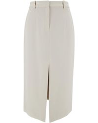 Theory - Midi Straight Skirt With Front Split - Lyst