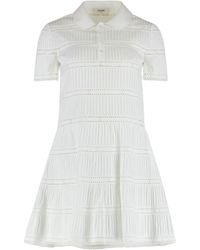 Celine - Dress With Embroidered Trimmings Cotton - Lyst