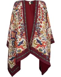 Etro Wool Printed Cape in Nero - Save 15% Blue Womens Clothing Coats Capes 