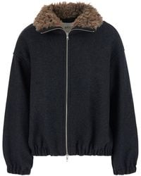 Jucca - Bomber Jacket Wool Blend Coat - Lyst