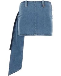 Blumarine - Stretch Denim Mini Skirt - Lyst
