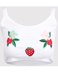 Fiorucci - Embroidered Crop Tank Top - Lyst
