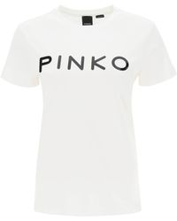 Pinko - Start T-Shirt With Vinyl Logo - Lyst