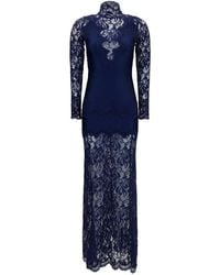 Rabanne - Blue Polyamide Long Dress - Lyst