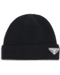 Prada - Beanie Hat With Logo - Lyst