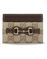 Gucci - Horsebit Cardholder Cotton Wallet - Lyst