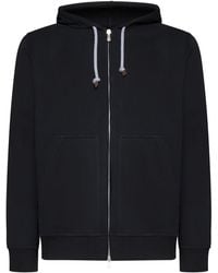 Brunello Cucinelli - Techno Cotton Interlock Zip-front Hooded Sweatshirt - Lyst