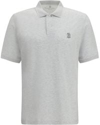 Brunello Cucinelli - Polo Cotton Jersey With Short Sleeves Shirts - Lyst