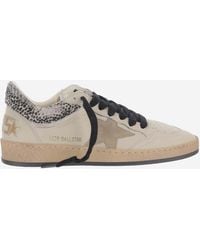 Golden Goose - Nappa Leather Sneakers With Suede Star Patch And Animal Print Heel Tab - Lyst