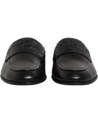 Dolce & Gabbana - Calfskin Open-back Slippers With Crocodile Detailing - Lyst