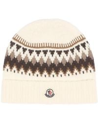 Moncler - Knitted Hat Fair Isle Virgin Wool - Lyst
