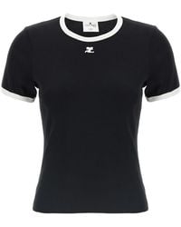 Courreges - Signature Contrast' T-Shirt - Lyst
