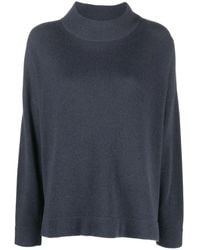 Brunello Cucinelli - Dark Wool Relaxed Sweater - Lyst