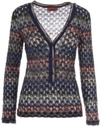 Missoni - V-Neck Button-Front Knit Cardigan - Lyst