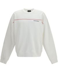DSquared² - Cotton Crew Neck Sweatshirt With Logo Print - Lyst