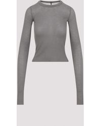 Rick Owens - Cropped Rib Ls T - Lyst