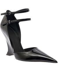 Ferragamo - 'vidya' Black Pumps With Wedge Heel In Patent Leather Woman - Lyst