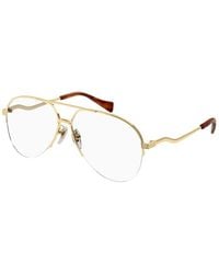 Gucci - Shiny Endura Aviator Glasses - Lyst