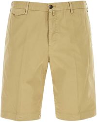 PT01 - Camel Stretch Cotton Bermuda Shorts - Lyst