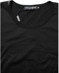 Dolce & Gabbana - Black Cotton Round Neck Short Sleeves T - Lyst