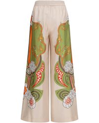 La DoubleJ - Printed Silk Palazzo Pants - Lyst