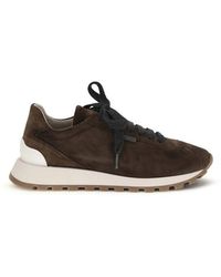 Brunello Cucinelli - Calf Leather Bos Taurus Athletic Sneakers - Lyst