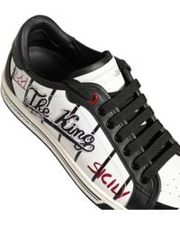Dolce & Gabbana - Dg Logo King Patch Low-Top Sneaker Shoes Calf Leather - Lyst