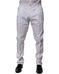 Dolce & Gabbana - Cotton Dress Slim Formal Trouser Pants Elastane - Lyst