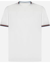 Paul Smith - Stripe Detail Cotton T-Shirt - Lyst