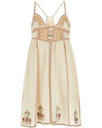 Isabel Marant - Bretty Cutout Embroidered Cotton-blend Mini Dress - Lyst