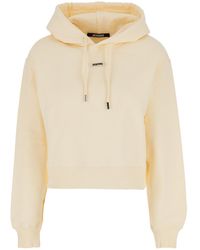 Jacquemus - 'Le Hoodie Gros Grain' Cropped Hoodie With Drawstring Hood And Logo Patch On The Front - Lyst