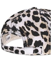 Ganni - Baseball Hat Leopard Print Cotton - Lyst