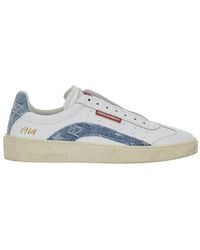 DSquared² - Low Top Sneakers With Denim Panels And Distressed Effect - Lyst