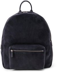 Kiton - Suede Backpack With Engraved Logo - Lyst