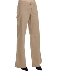 Just Cavalli - Cotton Mid Waist Flared Trousers Pants - Lyst