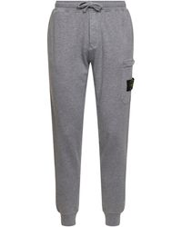 Stone Island - Dust Melange Organic Mélange Cotton Fleece Joggers - Lyst