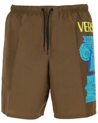 Versace - Side Logo-print Swim Shorts - Lyst