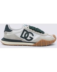 Dolce & Gabbana - Ivory And Leather Sneakers - Lyst