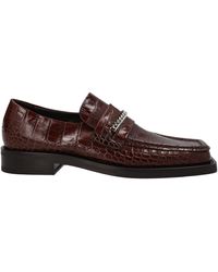 Martine Rose Chain Croc Print Loafers - Brown