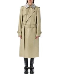 Burberry - Long Leather Trench Coat - Lyst