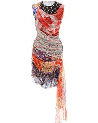 Marine Serre - Upcycled Silk Patchwork Dress - Lyst