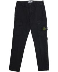 Stone Island - Cargo Pants With Logo Patch Cotton Trousers - Lyst